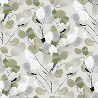 Silver Dollar Eucalyptus in Sage Green papel pintado