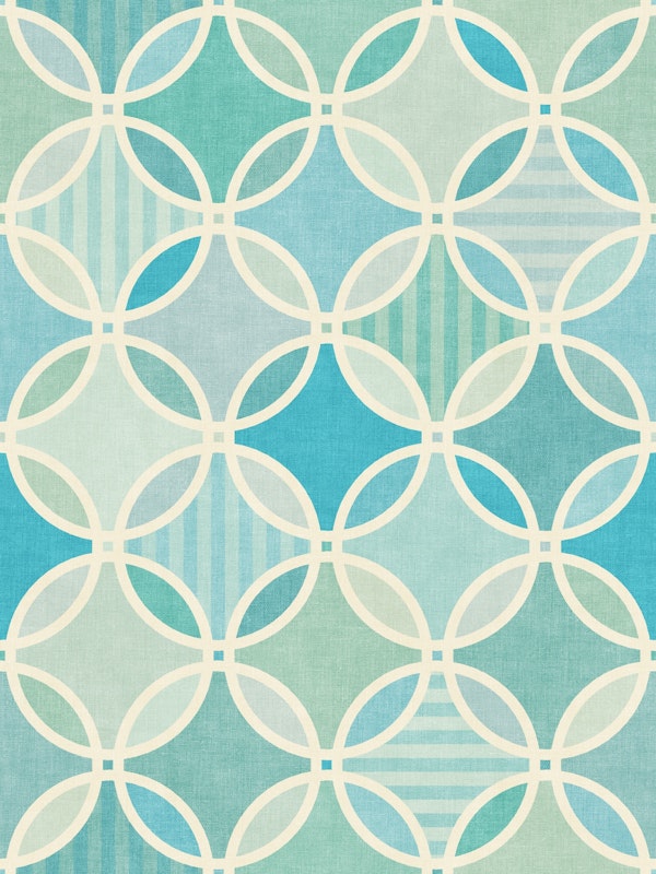 Geometric Harmony in Blue and Sage