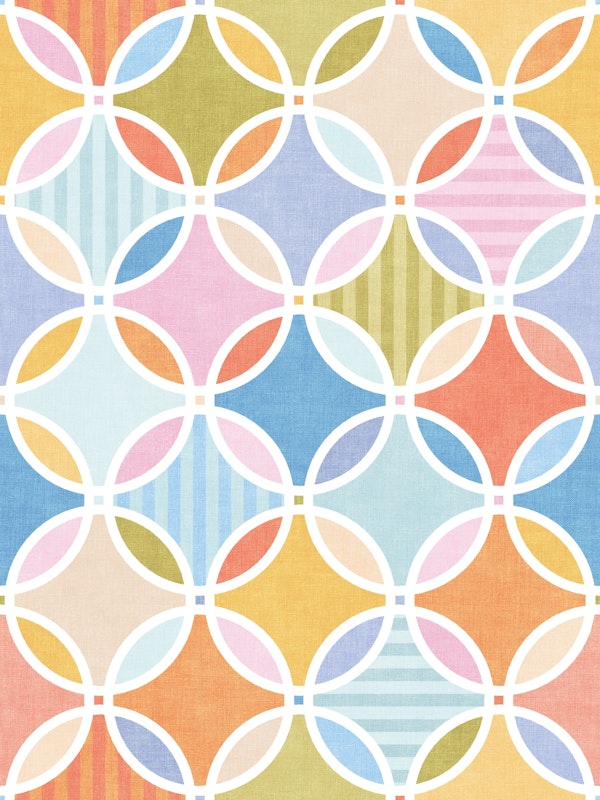 Pastel Rainbow Circles in Geometric Harmony