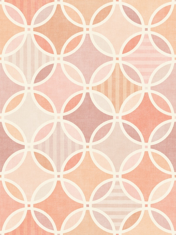 Geometric Harmony in Pastel Peach and Blush