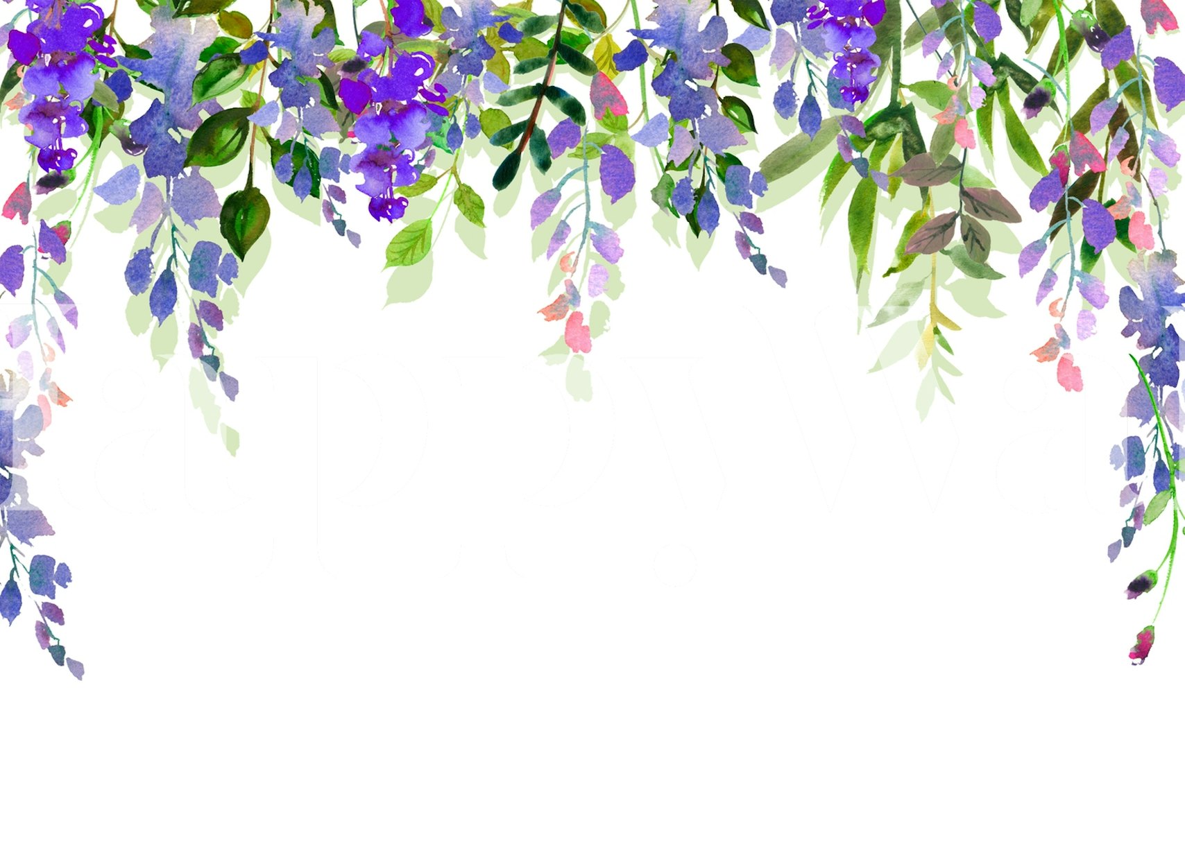 Blue Hanging Flowers Wallpaper Buy Online Happywall