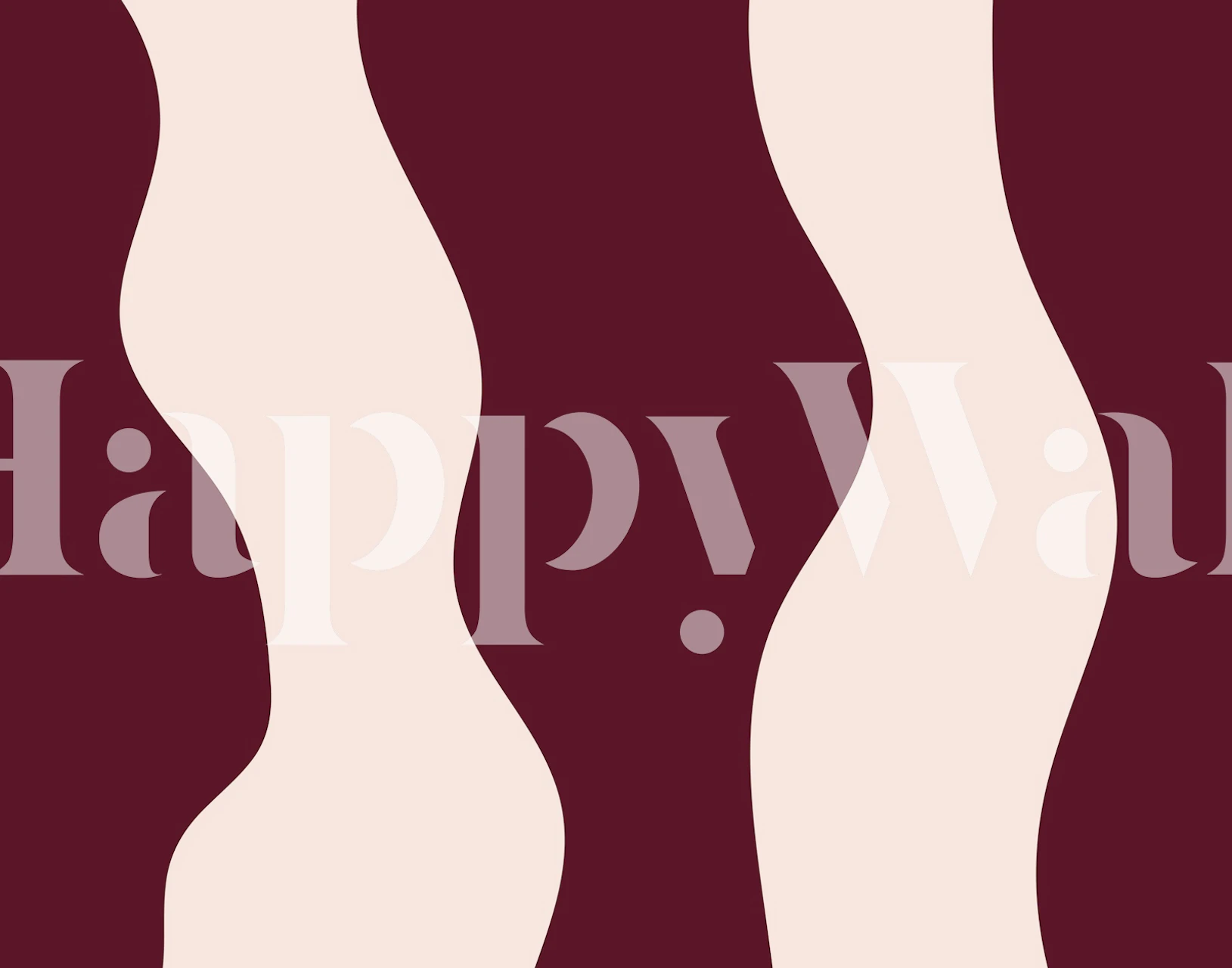 Design della carta da parati Abstract Burgundy Flow in una stanza