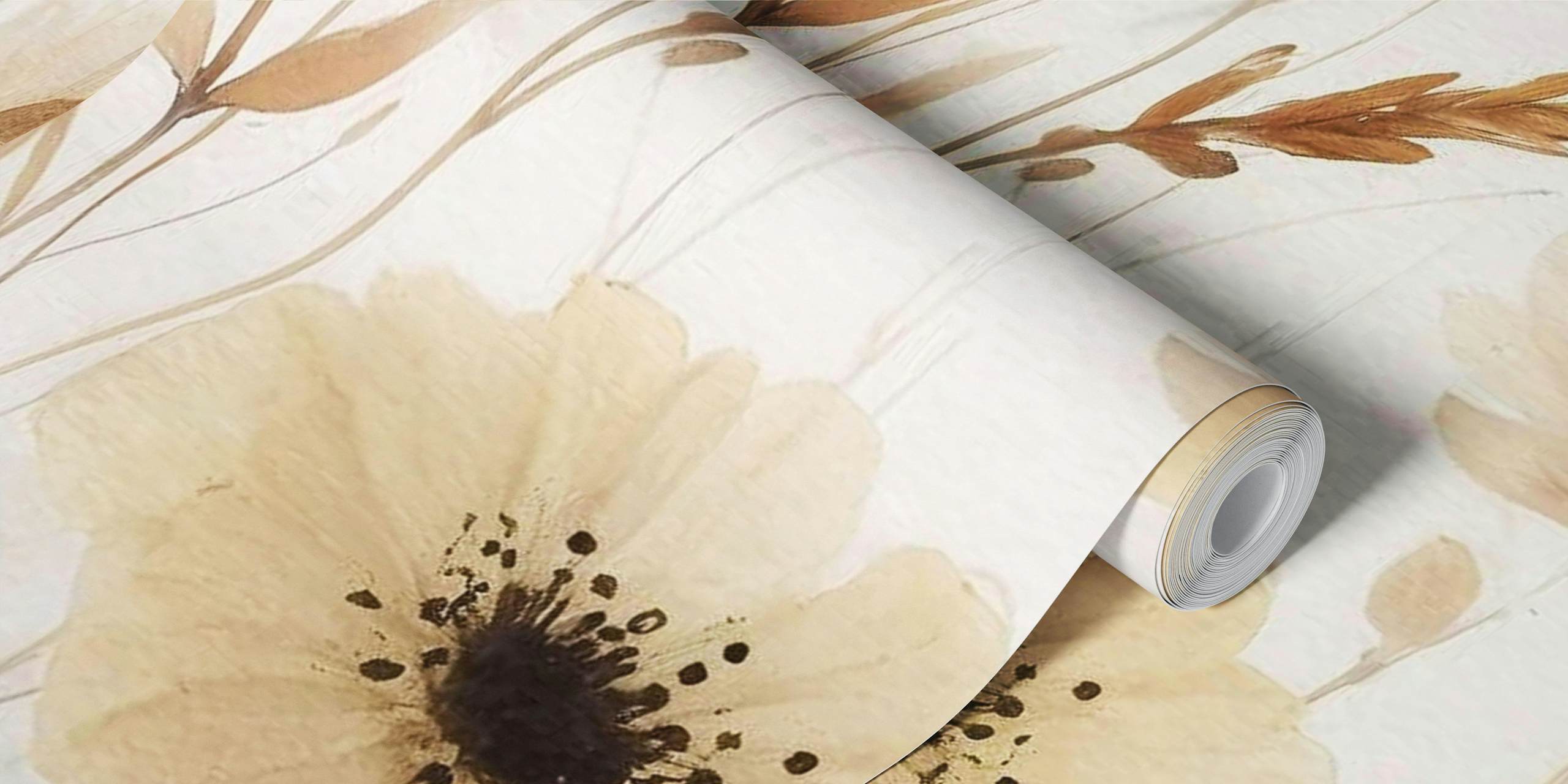 Φλοράλ σχέδιο ταπετσαρίας σε ένα δωμάτιο