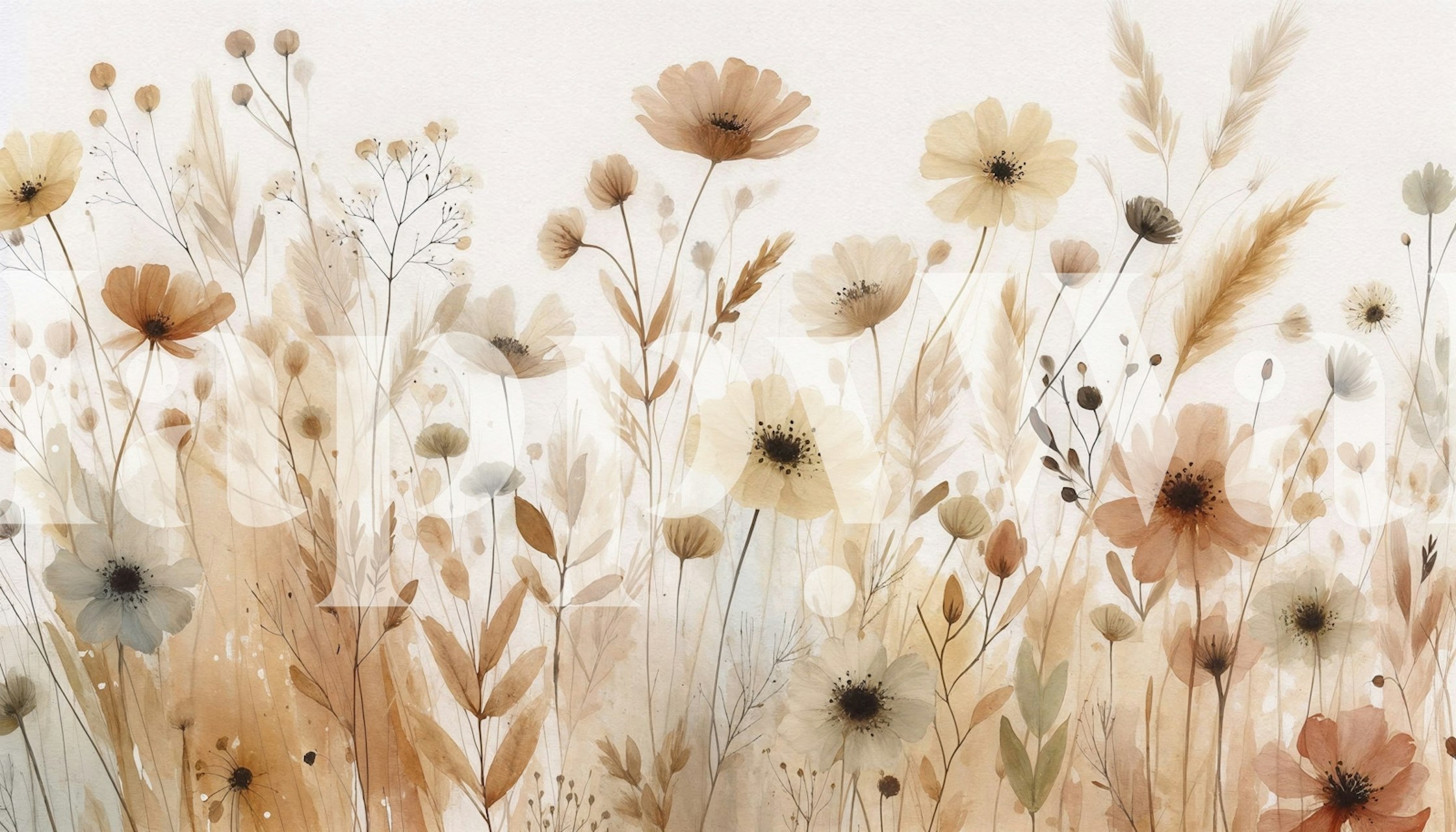 Φλοράλ σχέδιο ταπετσαρίας σε ένα δωμάτιο