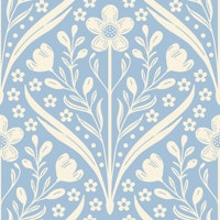 cotage buttercup damask - lightblue ταπετσαρία