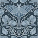 Art Nouveau Poppies, Luna moth - blue