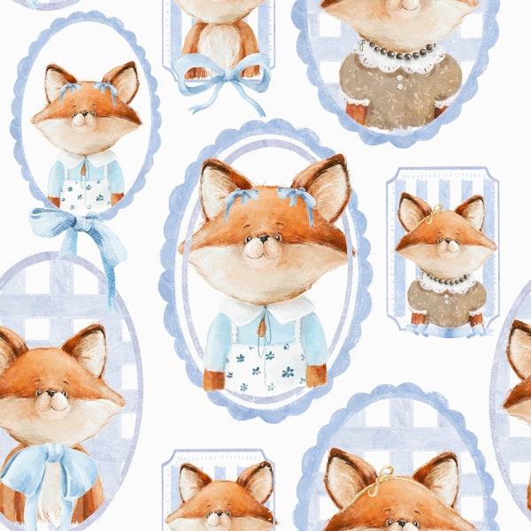 Playful Woodland Foxes Gallery Wall