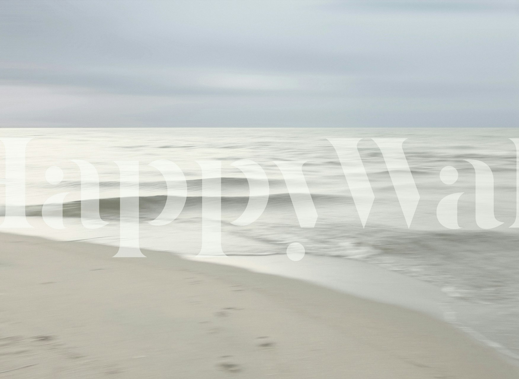 Soft ocean waves and clouds in a serene beach scene wallpaper