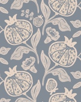 Pomegranates Fruits Vintage Blue Pattern papiers peint