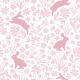 Bunnies and floral silhouettes - pink