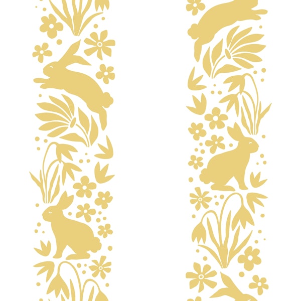 Bunny stripes - yellow on white