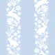 Bunny stripes - white on blue background