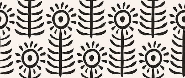 Minimal sunflower - charcoal on cream