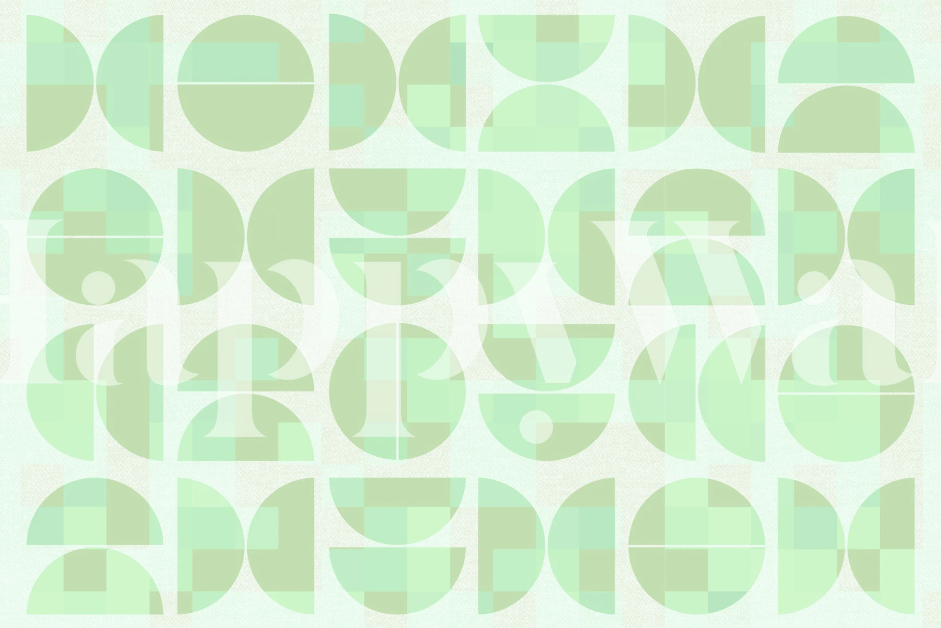 Geometric shapes in mint green and pastel colors wallpaper