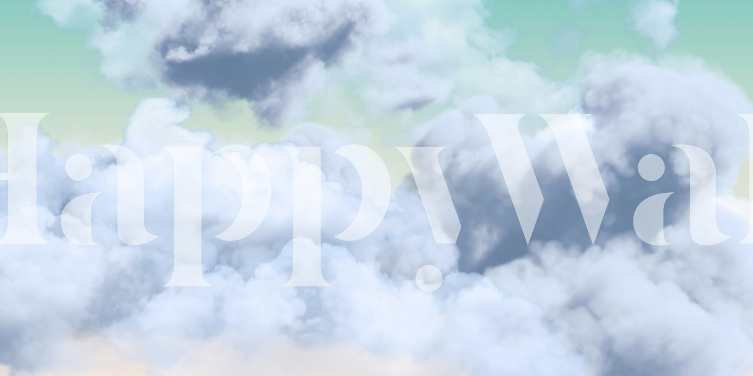 Baby blue clouds wallpaper in a room