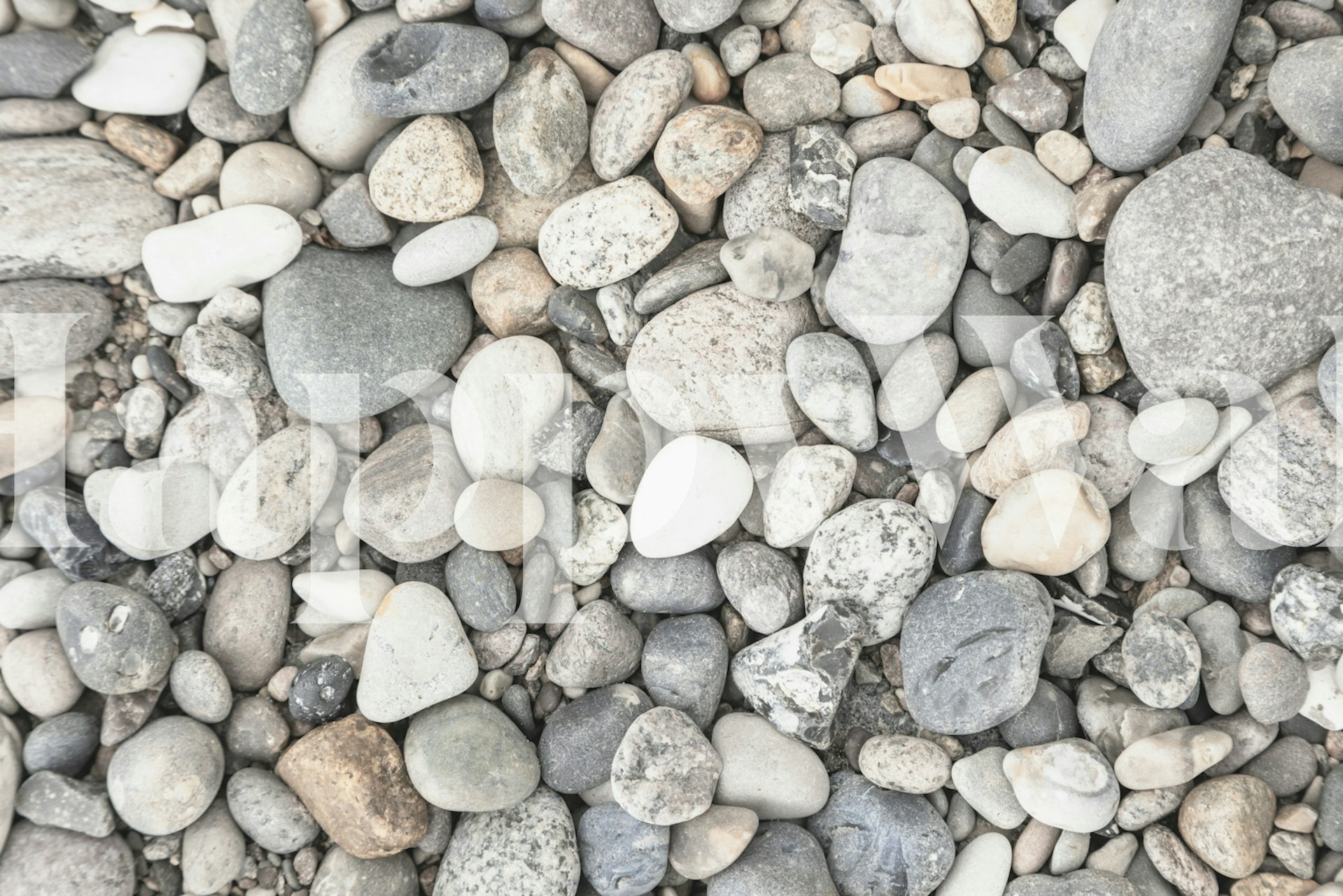 Gray pebbles in various shapes and sizes wallpaper