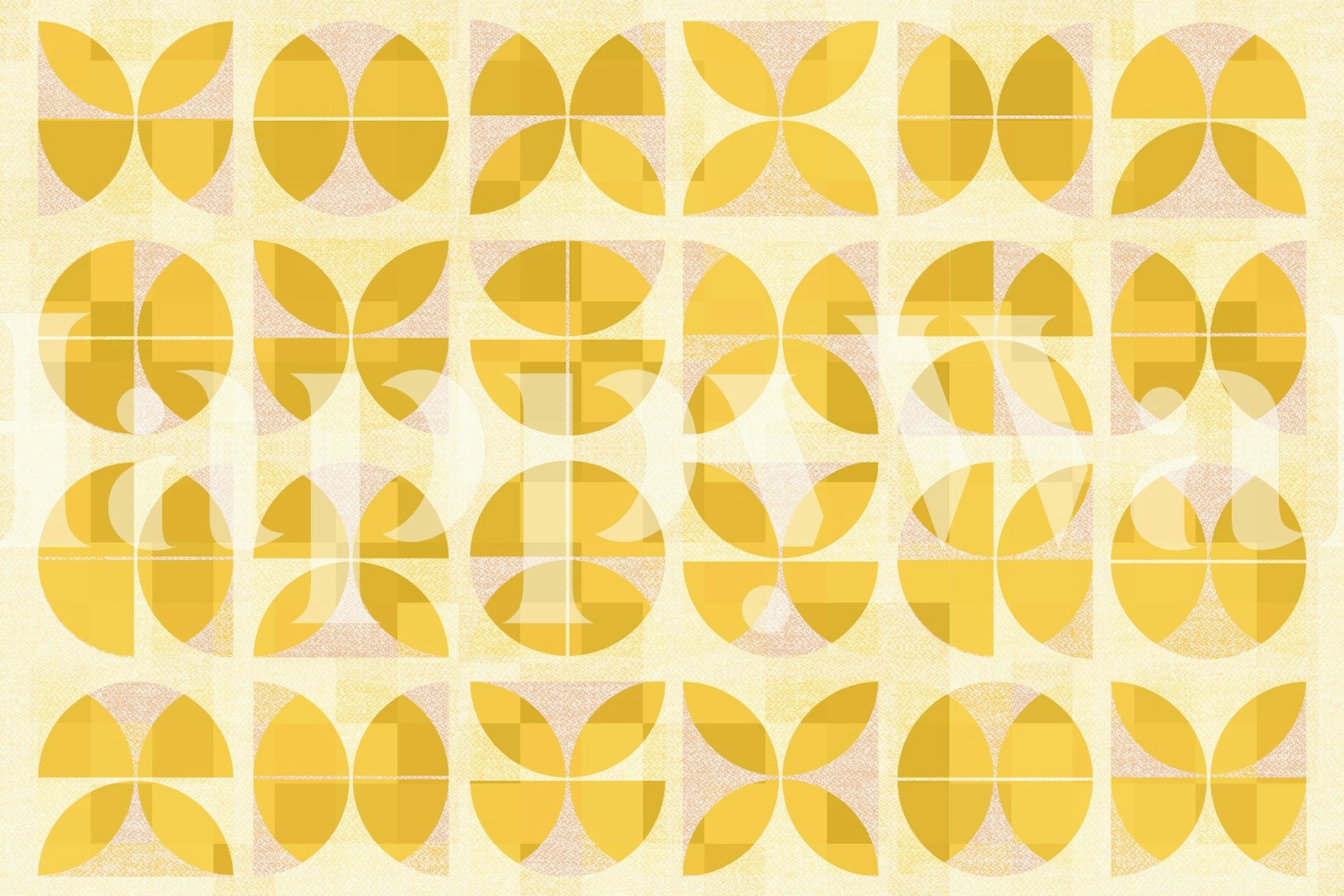 Σχέδιο ταπετσαρίας Yellow geometric Bauhaus