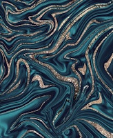 Teal Navy Blue Gold Marble 1a tapete