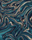 Teal Navy Blue Gold Marble 1a