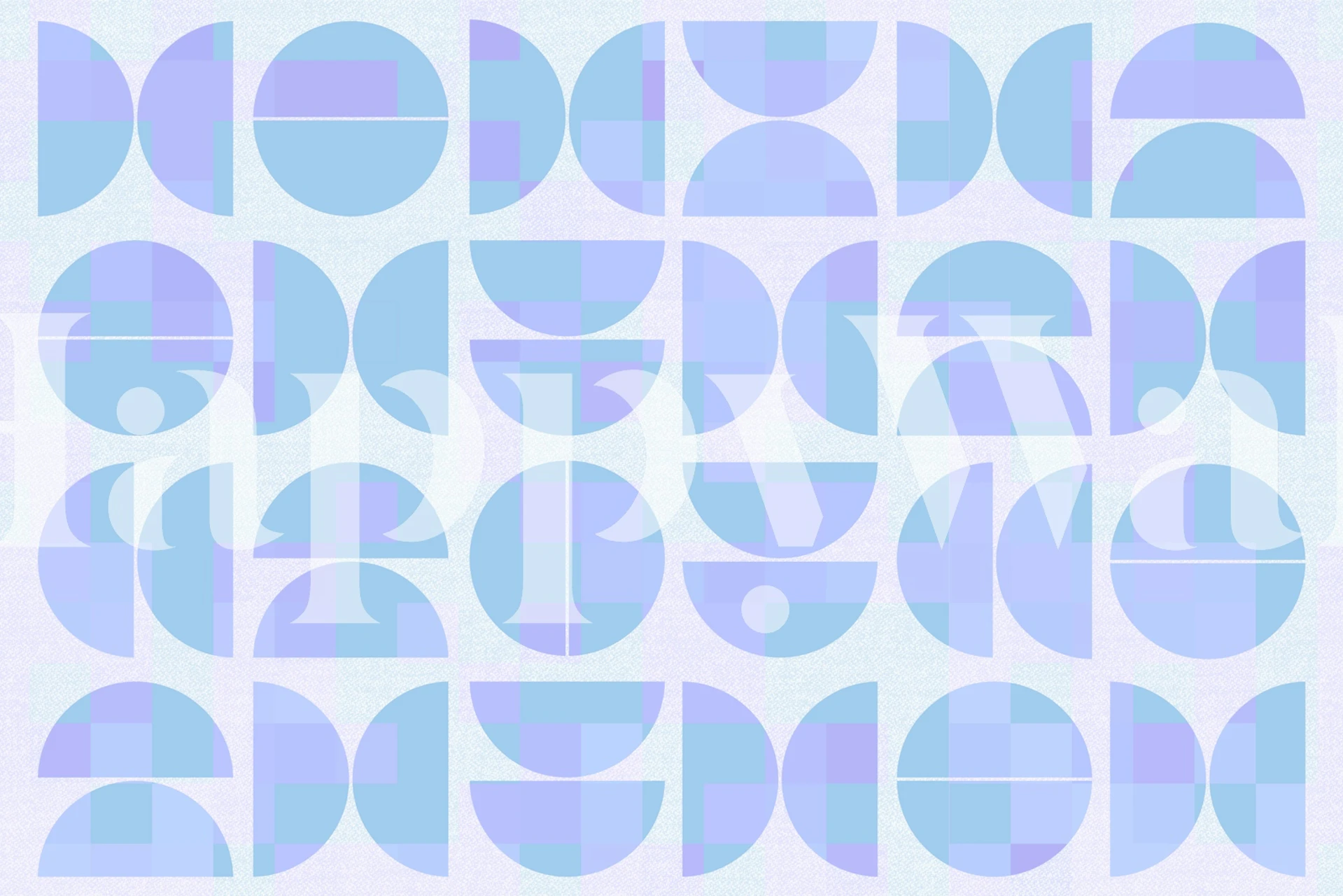 Geometric circles and squares in various blue tones wallpaper