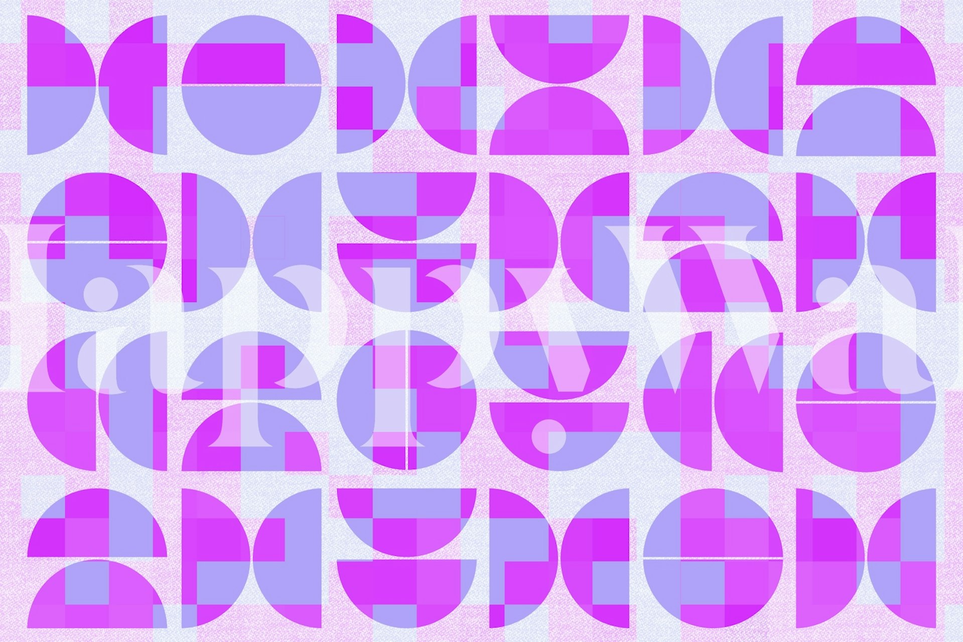 Vivid Pink Bauhaus wallpaper design in a room