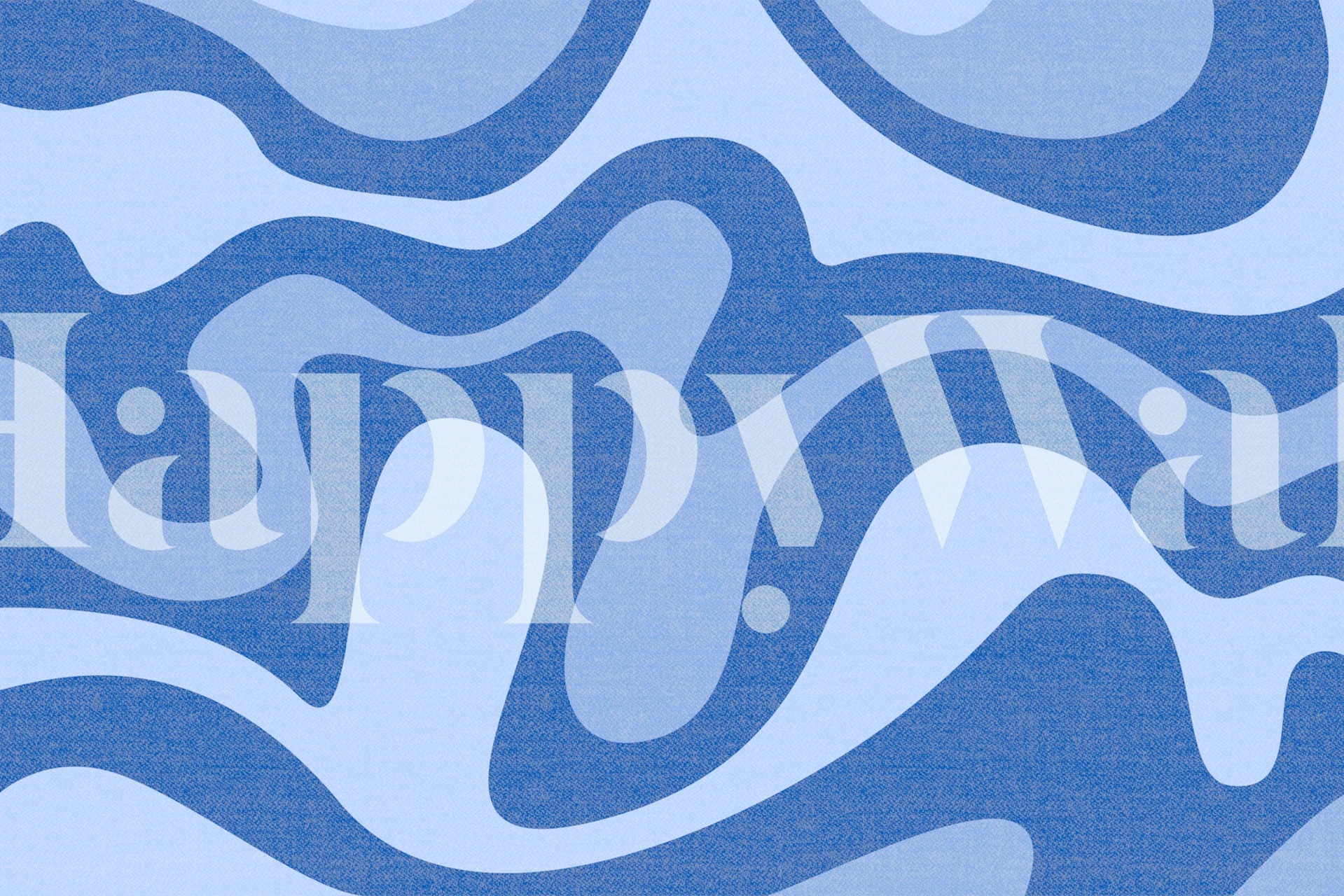 Groovy Blue Waves wallpaper in a room