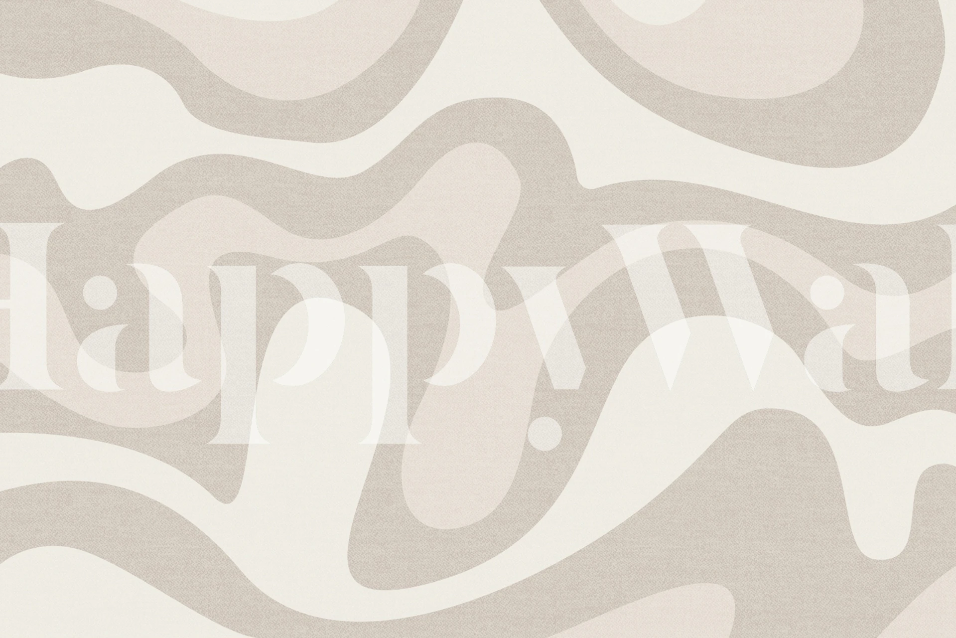 Neutral Flowing Forms wallpaper in a room