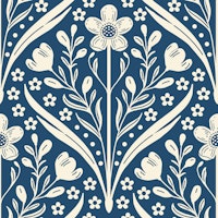 Buttercup damask - navy blue ταπετσαρία