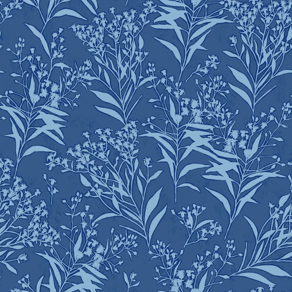 Ironweed Rustic Floral in cobalt indigo blues