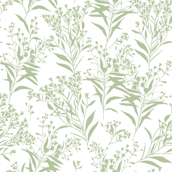 Ironweed Rustic Floral in pale spring green