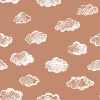 Chalk Clouds Pattern On Sienna ταπετσαρία