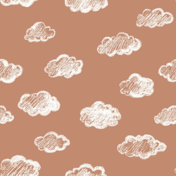 Chalk Clouds Pattern On Sienna