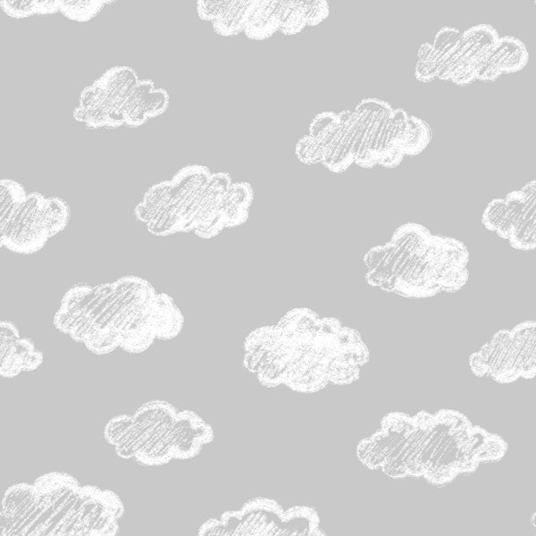 Chalk Clouds Pattern On Grey