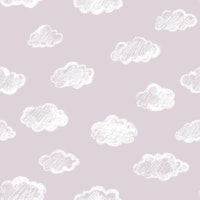 Chalk Clouds Pattern On Lilac Pink ταπετσαρία