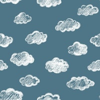 Chalk Clouds Pattern On Slate Blue wallpaper