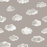 Chalk Clouds Pattern On Taupe Beige ταπετσαρία