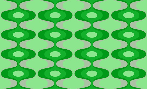 Vivid Green Vintage Geometric Abstract