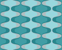 Vivid Teal Vintage Abstract Geo tapeet