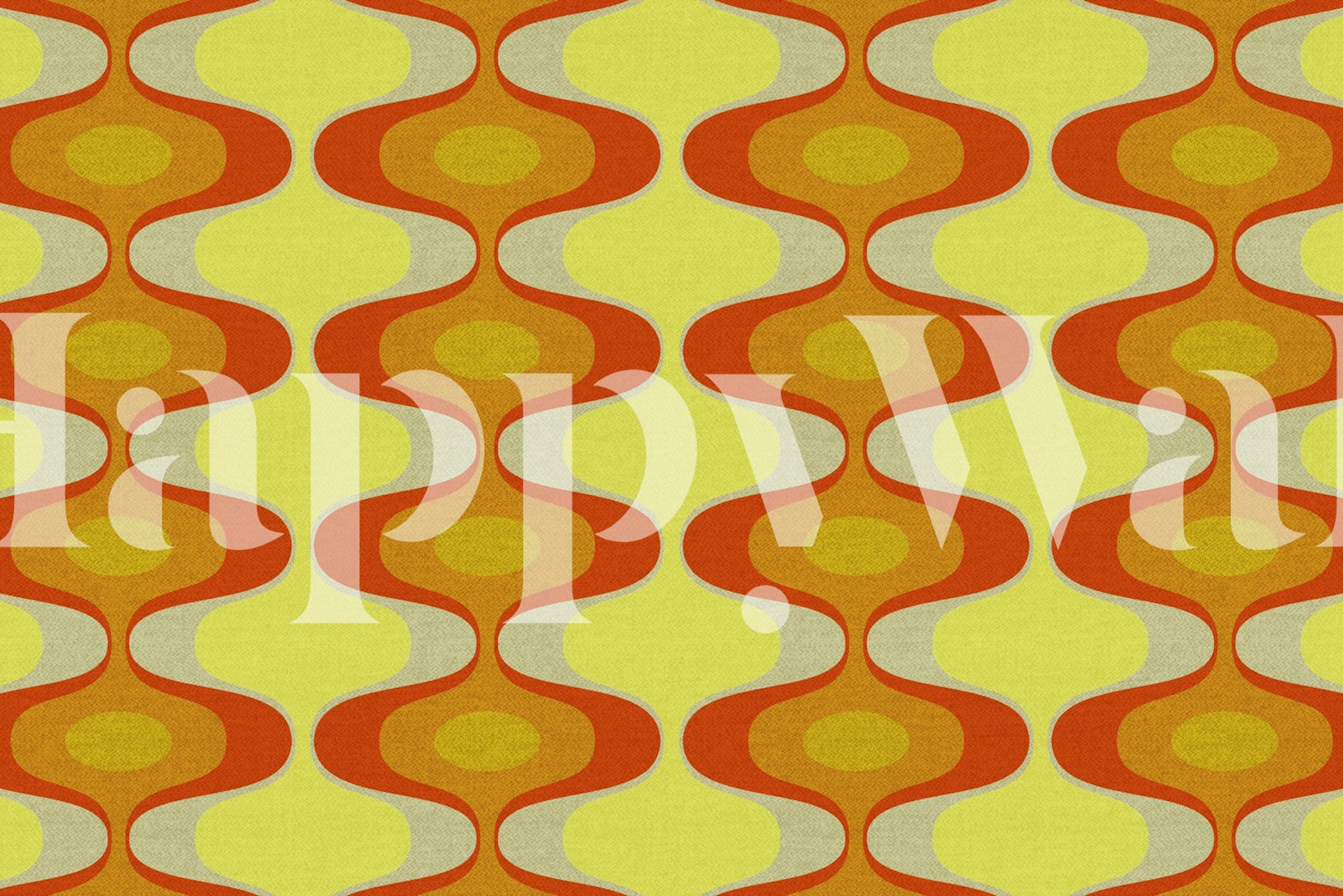 Design tapety Retro Ovals w pokoju