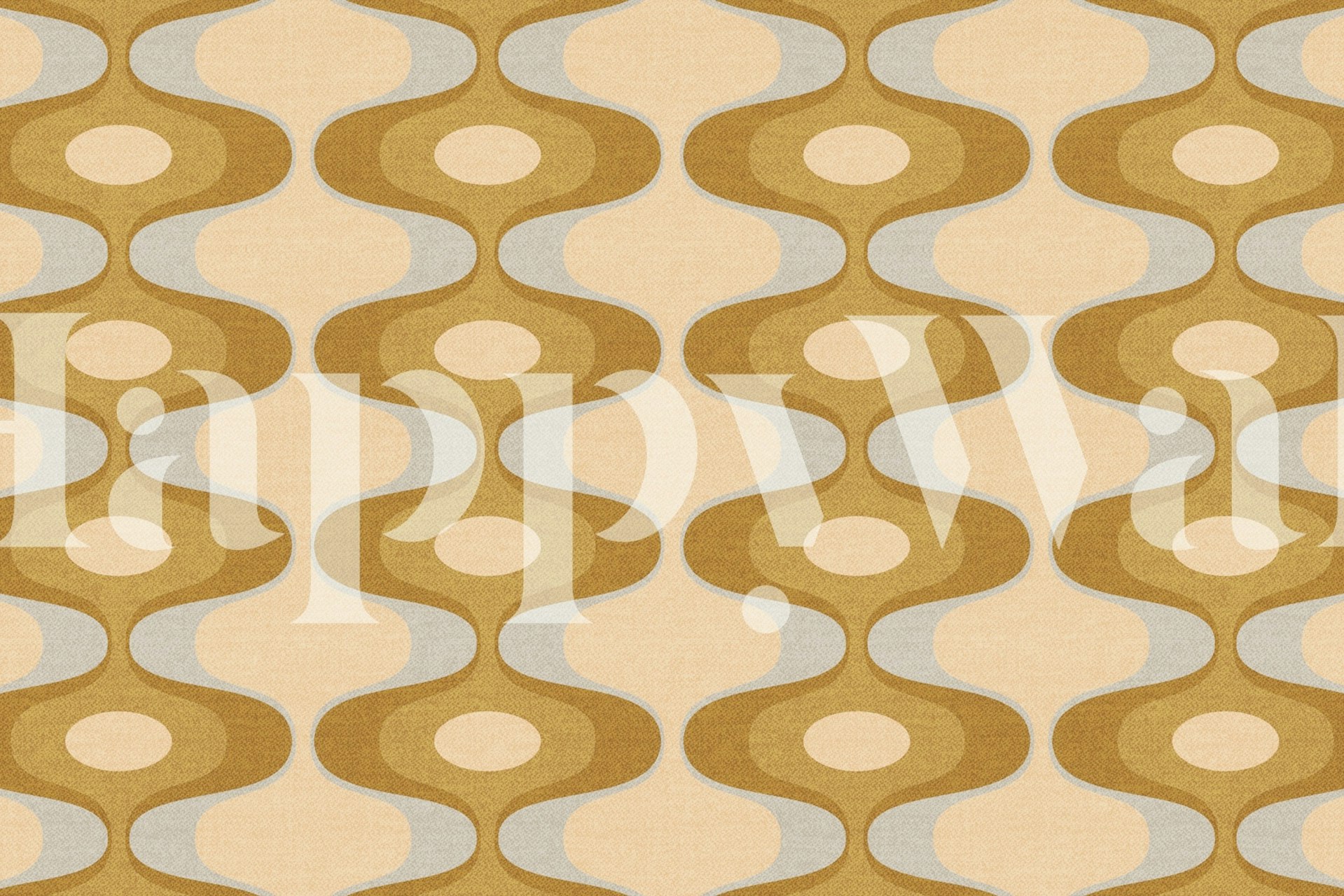 Retro Ovals in Gold wallpaper in a room