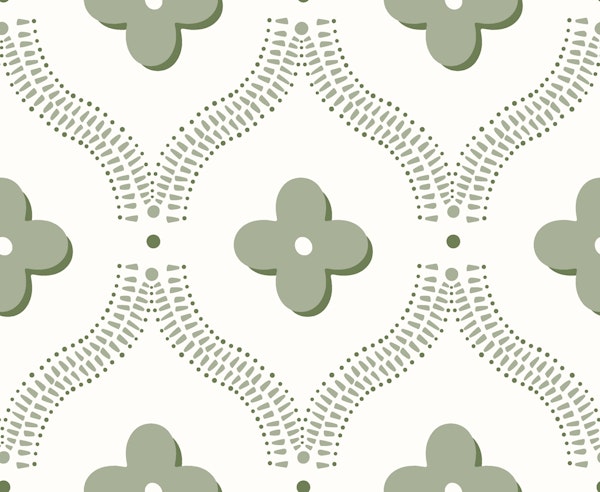 Quatrefoil trellis - sage green