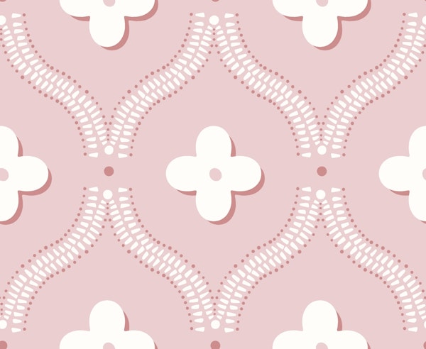 Quatrefoil trellis - dusty pink