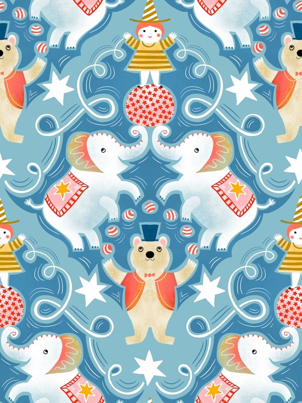 circus damask kids