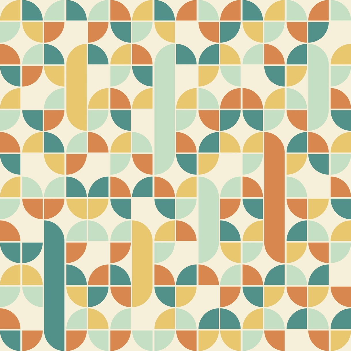 "MidCentury Modern Geometric Wallpaper Happywall"