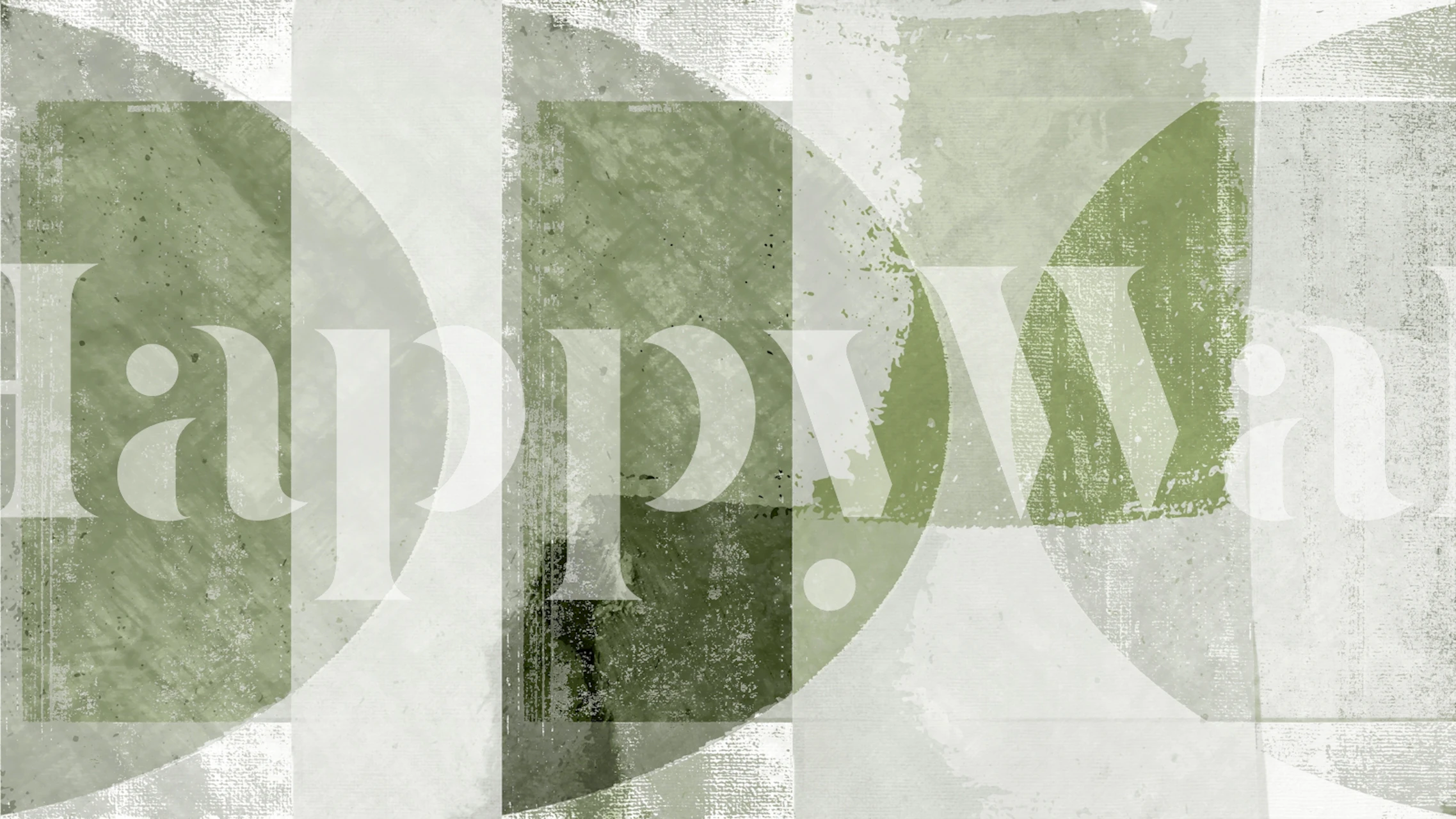 Geometric shapes in shades of sage green on a textured background wallpaper