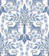 Tigers and Palms - blue and white