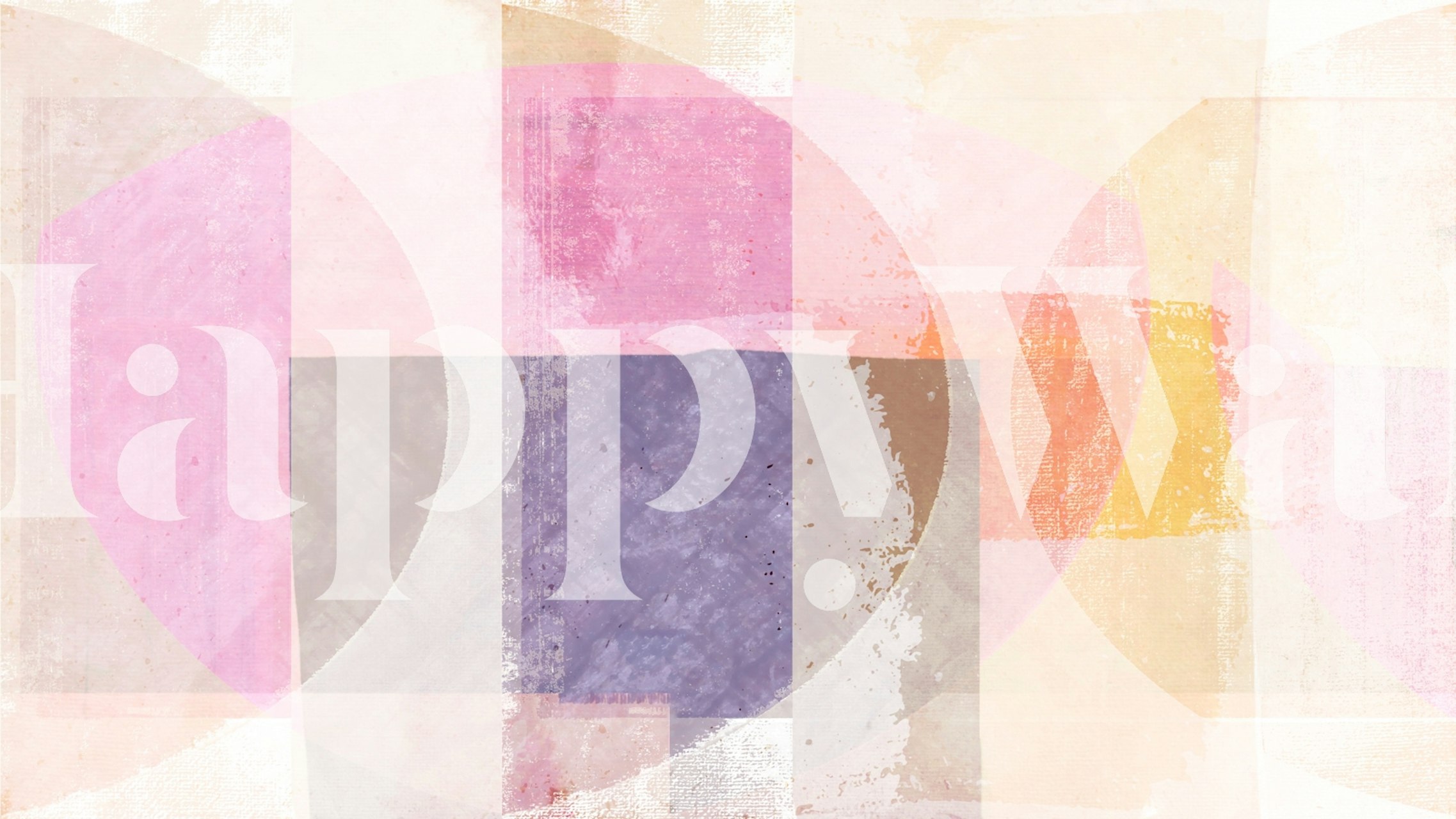 Abstract geometric wallpaper with soft pastel colors, pink, lavender, and beige.