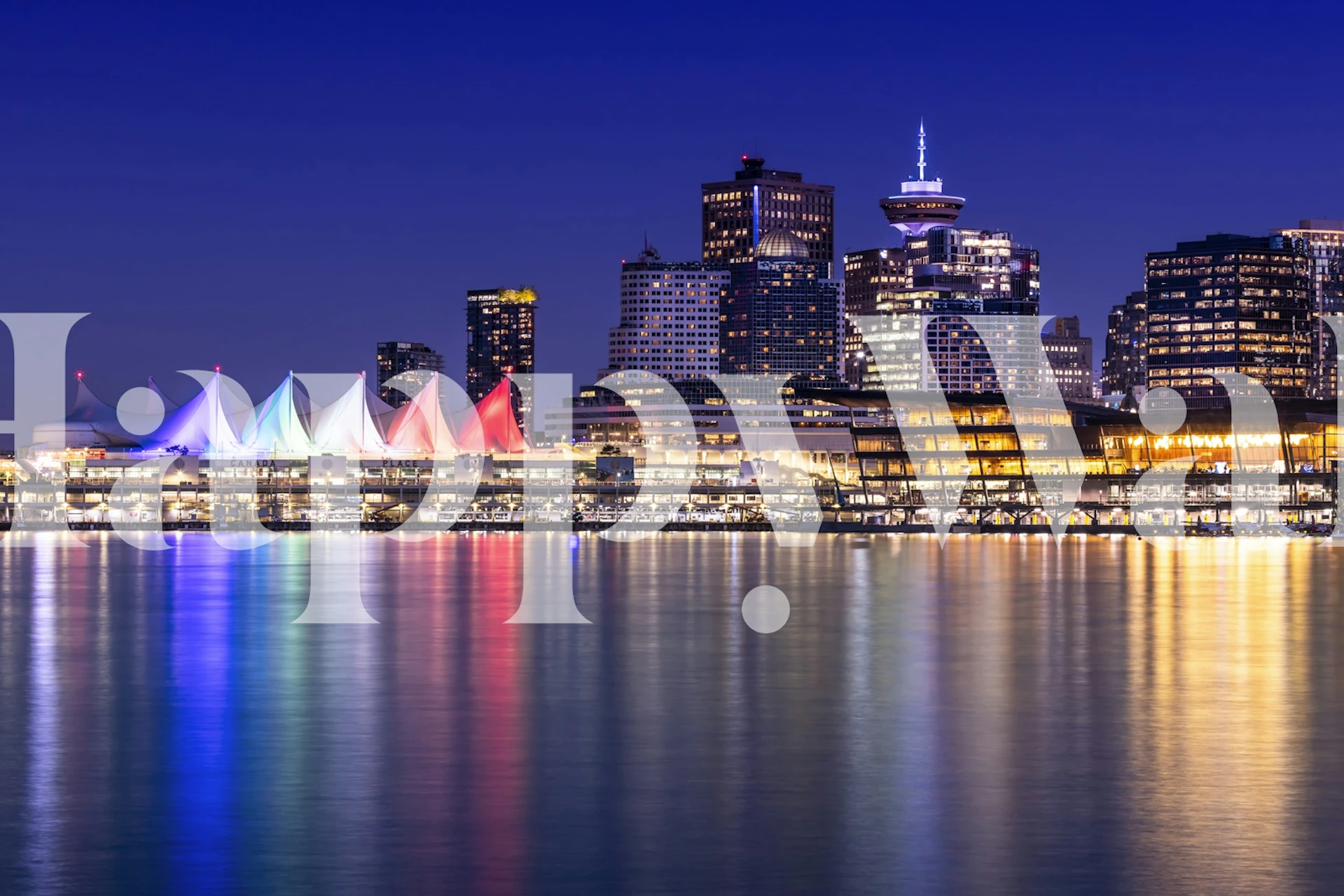 Papel de parede do horizonte noturno de Vancouver