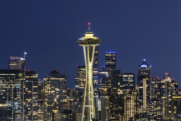 Amazing Seattle Skyline at Blue Hour