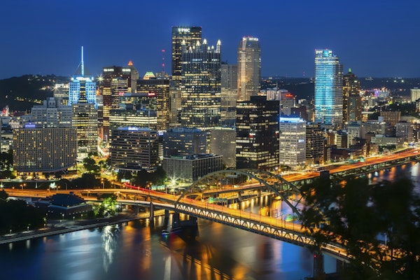 Amazing Pittsburgh Skyline in the Evening